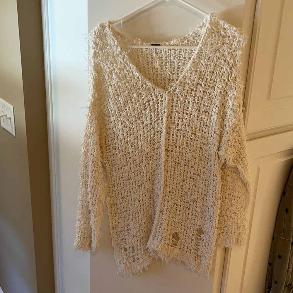 Free people Distressed sweater